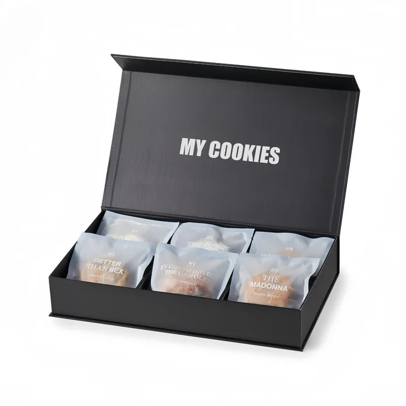 Custom logo Luxury Large Paper Cardboard Compartment Cookies Gift Packaging Box for Cookies With Dividers packaging reference