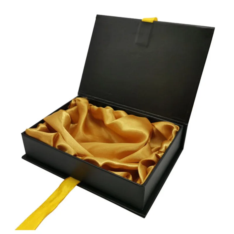 Black Rigid Cardboard Paper Wine Glass Packaging Gift Boxes With Ribbon Customized Magnetic Paperboard Wine Box for Packing packaging reference