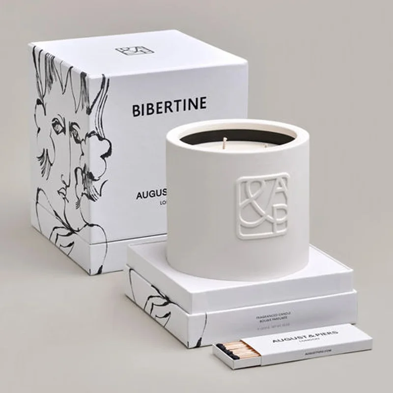Custom Textured Rigid Paper White Printing Eco Friendly Candle Packaging Caixa De Vela Personalised Candle Box With Lid Logo packaging reference