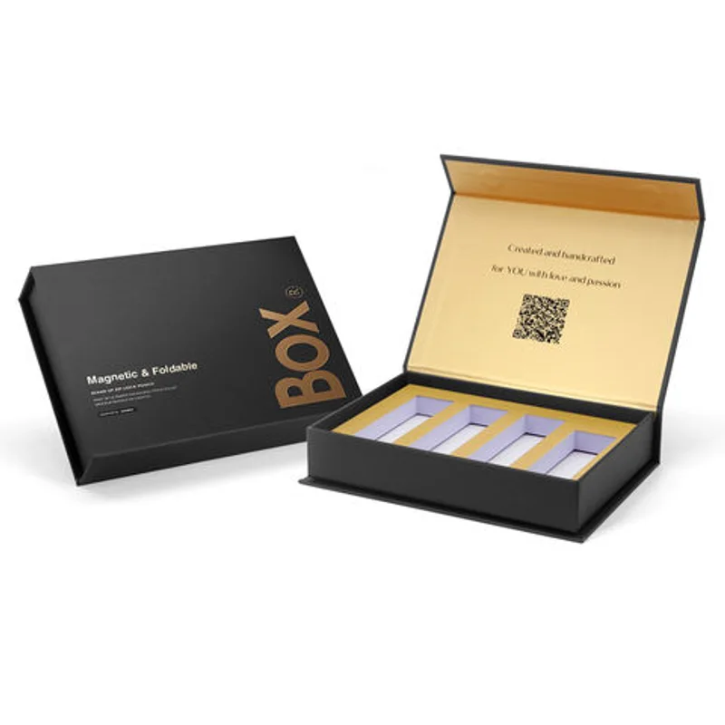 Custom logo Cardboard Foldable Rigid Qr Code Box Packaging Perfume Cosmetic Magnetic Closure Gift Packaging Box With Insert packaging reference
