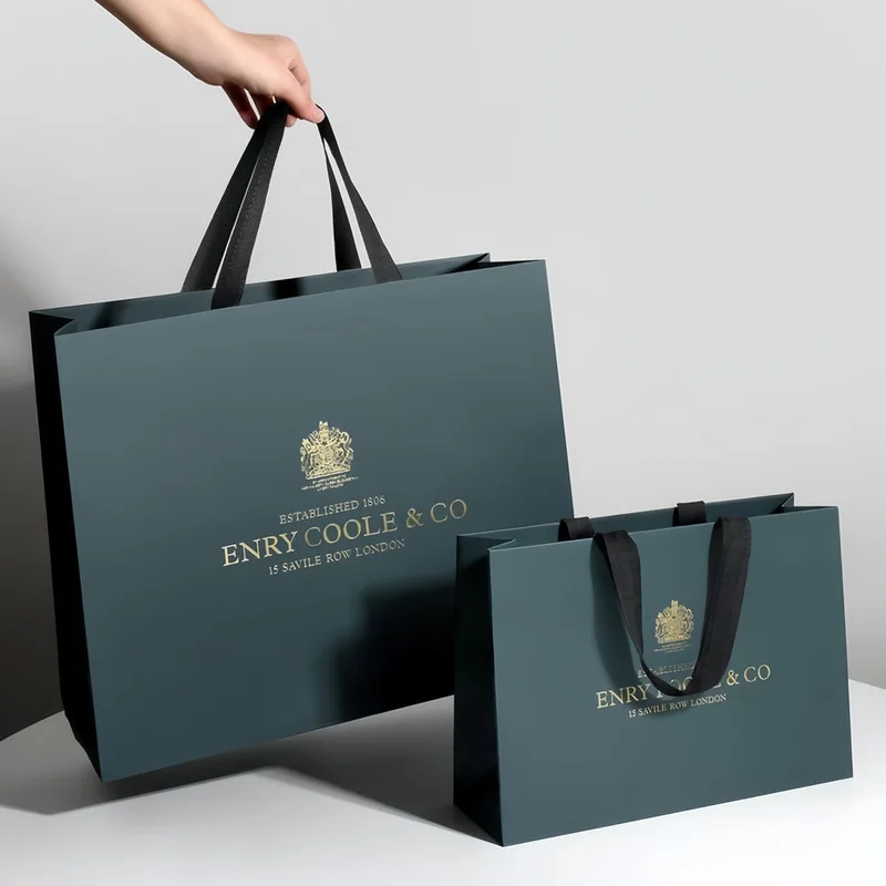 Custom Printed Brand logo Premium Luxury Cardboard Jewelry Gift Paper Shopping Packaging Paper Bag With Logo packaging reference