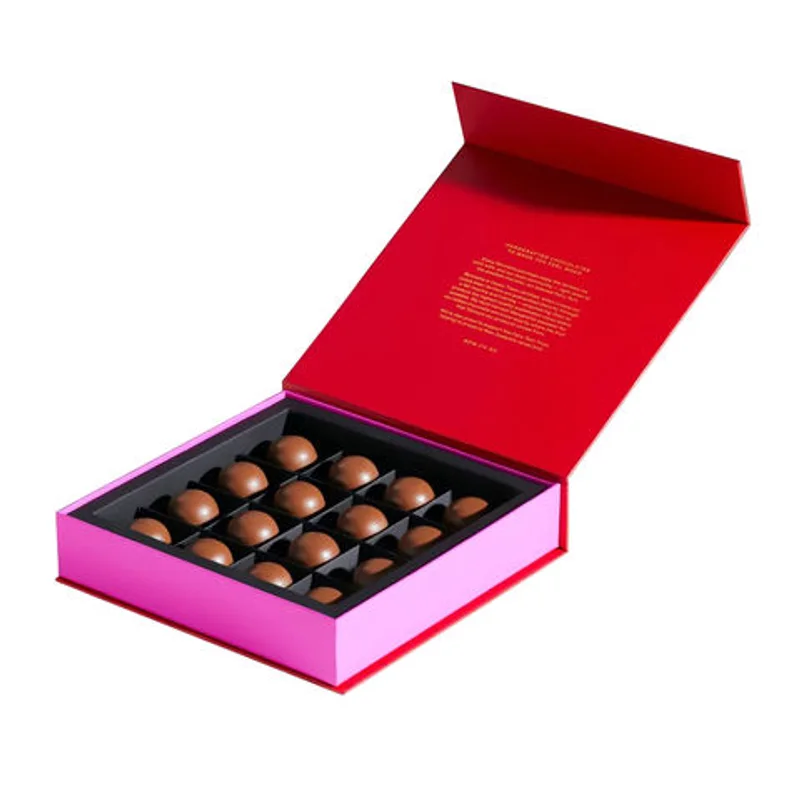 Custom Premium Luxury Paper  Chocolate Praline Gift Packaging Box With Divider packaging reference