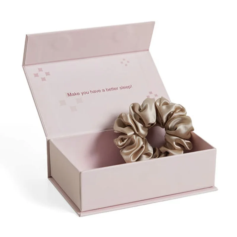 Custom Hair Satin Silk Scrunchies Set Gift Packaging Box for Scrunchies packaging reference