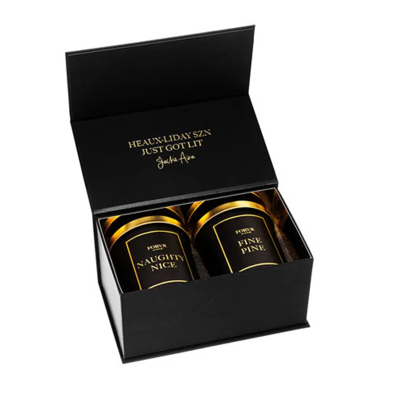 Customized logo 2 Two Piece 8x8 Kerzen Candle Box Boite a Bougie Linen Candle Gift Packaging Box With Insert packaging reference