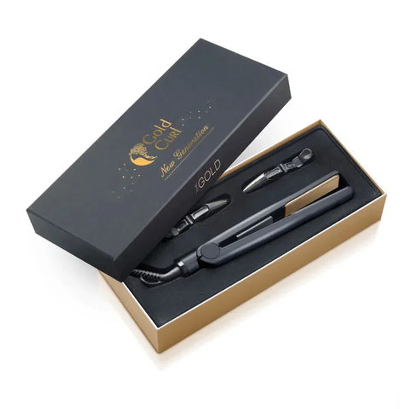 Custom Portable Flat Iron Hair Straightener Electric Hot Comb Gift Box Packaging packaging reference