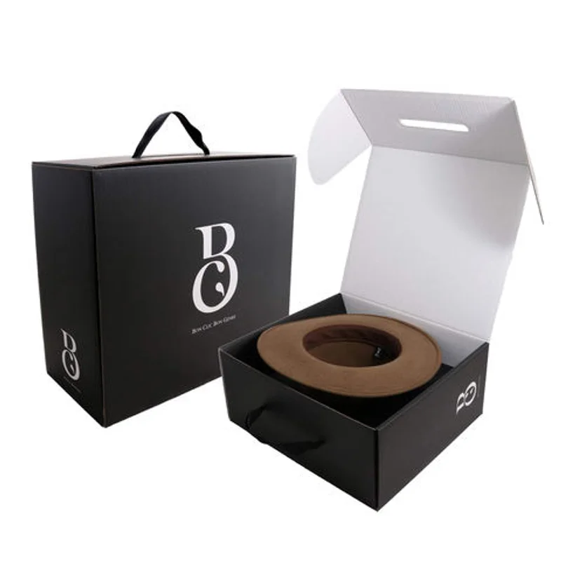 Custom logo Baseball Cap Cowboy Hat Shipping Packaging Box with Logo packaging reference